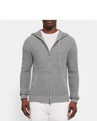 Polo Ralph Lauren Waffle Knit Cotton And Cashmere Blend Zip Up Hoodie