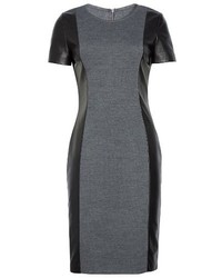 St. John Collection Leather Trim Milano Knit Dress