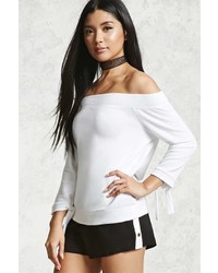 Forever 21 Off The Shoulder Tie Sleeve Top