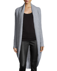 360cashmere Cashmere Ribbed Cocoon Cardigan Heather Gray