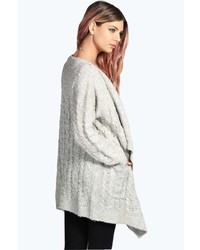 Boohoo Candice Cable Waterfall Soft Knit Cardigan