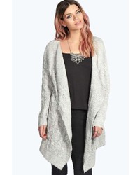 Boohoo Candice Cable Waterfall Soft Knit Cardigan