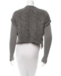 Carven Cable Knit Long Sleeve Cardigan