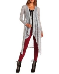 Charlotte Russe Marled Open Knit Cascade Duster Cardigan
