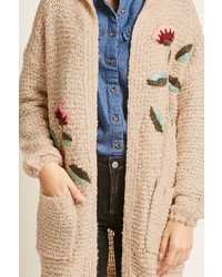 Forever 21 Floral Embroidered Cardigan