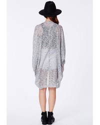 Missguided Ishara Grey Longline Knitted Cardigan