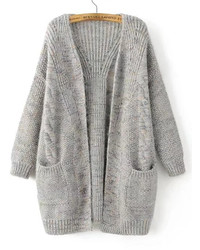 Shein Open Front Cable Knit Cardigan