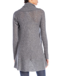 Qi Ribbed Cashmere Open Cardigan