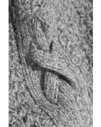 Madewell Tasseled Crochet Knit Cotton Blend Cardigan Gray