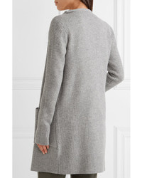 James Perse Waffle Knit Cashmere Cardigan Gray