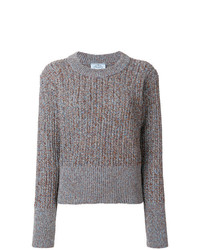 Prada Glitter Effect Rib Knitted Sweater