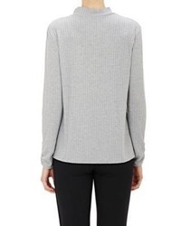 Barneys New York Hanne Ribbed Sweater Grey Size 0 Us