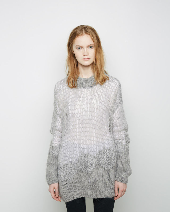 Maison Margiela Line 1 Web Knit Wool Mohair Sweater, $870 | La Garçonne ...