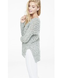 Marl Oversized Open Cable Knit Tunic Sweater