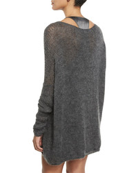 Kaufman Franco Oversized Knit Pullover Sweater Charcoal