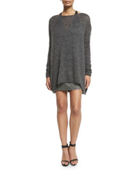 Kaufman Franco Oversized Knit Pullover Sweater Charcoal