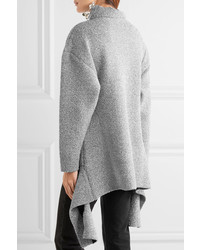 Balenciaga Oversized Metallic Knitted Turtleneck Sweater Gray