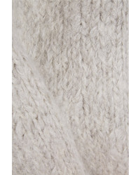 Chloé Oversized Mohair Wool And Cashmere Blend Sweater Gray