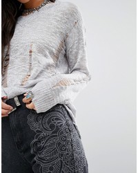 Glamorous Oversized Sweater In Distressed Knit