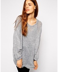 Asos Oversized Sweater In Soft Fabric Gray