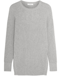 Equipment Rei Ribbed Cotton And Cashmere Blend Sweater Light Gray