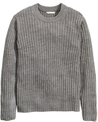 H&M Rib Knit Sweater Natural White Ladies