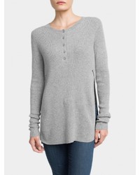 White + Warren Cashmere Ribbed Henley