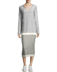 ATM Anthony Thomas Melillo Rib Knit Tube Sweater Midi Skirt