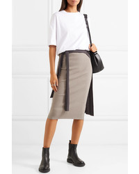 James Perse Ribbed Stretch Cotton Midi Skirt