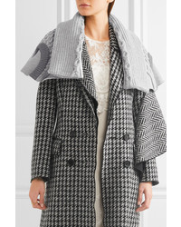 Burberry Cotton Blend Jersey And Cable Knit Cape Gray