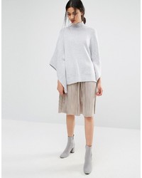 Oasis High Neck Knitted Poncho