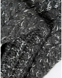 Asos Brand Scarf In Gray Twist Cable