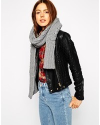 Asos Cable Scarf Gray