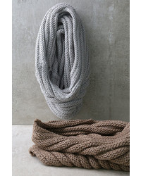 Cuddle Love Light Grey Knit Infinity Scarf