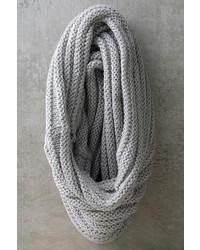 Cuddle Love Light Grey Knit Infinity Scarf