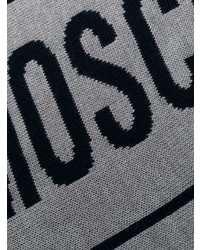 Moschino Logo Intarsia Knit Wool Scarf