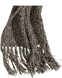 H&M Rib Knit Scarf Dark Gray Melange