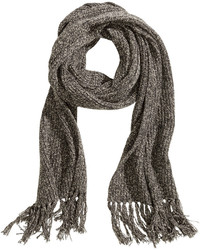 H&M Rib Knit Scarf Dark Gray Melange