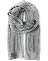 Salvatore Ferragamo Cable Knit And Ribbed Scarf