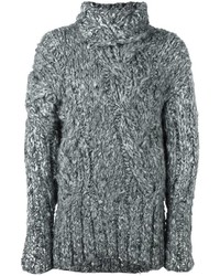 Grey Knit Silk Sweater