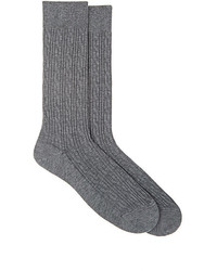 Barneys New York Cable Knit Mid Calf Socks