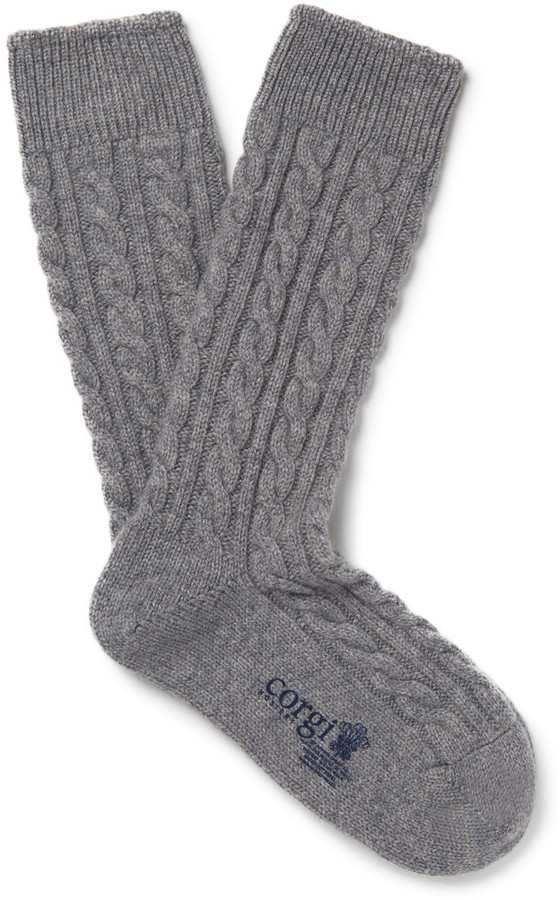 Kingsman Cable Knit Cashmere Socks, $200 | MR PORTER | Lookastic