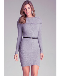 Bebe Belted Cable Sweater Dress