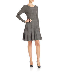 Eliza J Cable Knit Fit And Flare Sweater Dress