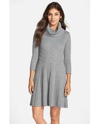 Eliza J Cowl Neck Fit Flare Sweater Dress