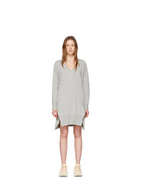 Stella McCartney Grey Cashmere V Neck Sweater Dress