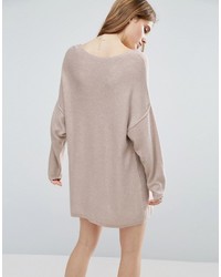 Asos Knitted Sweater Dress With Reversable V