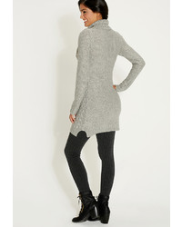 Maurices Cable Knit Sweater Dress With Cowl Neck In Gray