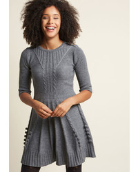 Modcloth Warm Cider Sweater Dress In Ash In L