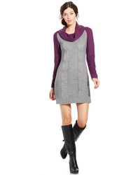 Ny Collection Colorblock Cowl Neck Sweater Dress